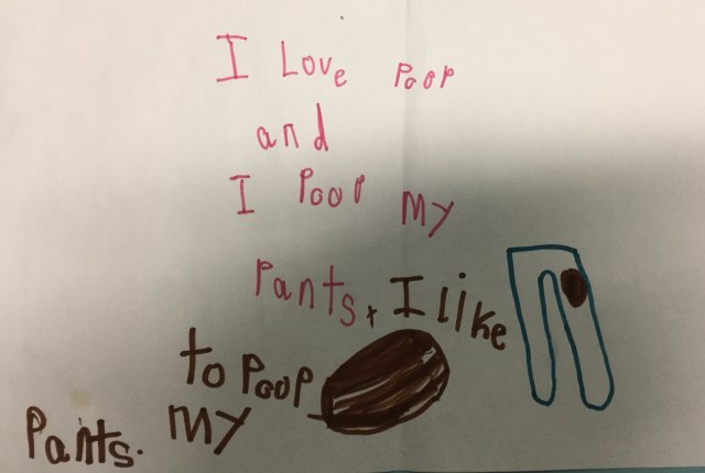 A picture of my daughter's writing. 